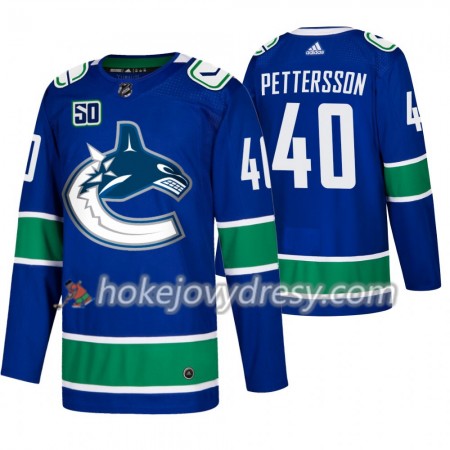 Pánské Hokejový Dres Vancouver Canucks Elias Pettersson 40 50th Anniversary Adidas 2019-2020 Modrý Authentic